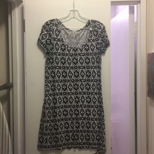 Black and white print Jcrew T-shirt dress